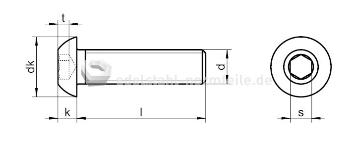 Linsenkopfschraube mit Innensechskant M4x30 ISO7380 A4